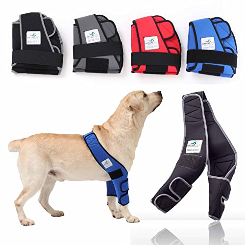 Nature Pet ® Ellenbogenbandage Hund/Ellenbogenschoner mit Netzeinsatz für Kühl- oder Wärmepads ideal bei Liegeschwielen und Arthrose beim Hund (L, Grau) von Nature Pet