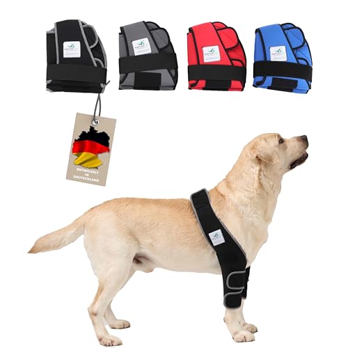 Nature Pet ® Ellenbogenbandage Hund/Ellenbogenschoner mit Netzeinsatz für Kühl- oder Wärmepads ideal bei Liegeschwielen und Arthrose beim Hund (L, Grau) von Nature Pet