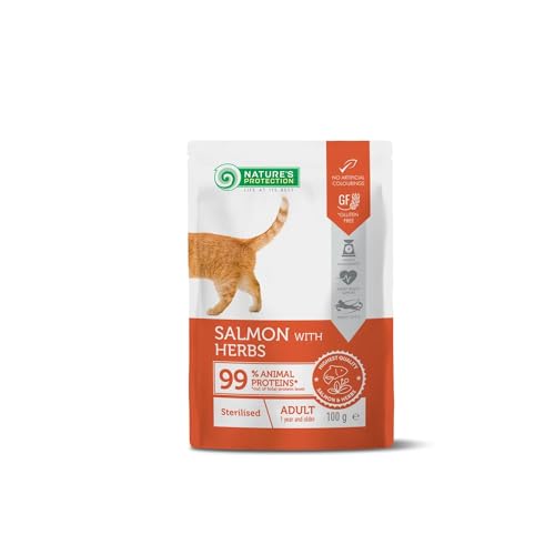 Natures P Cat STERILISED mit Lachs und Kräuterbeutel, 100 g von NATURE'S P