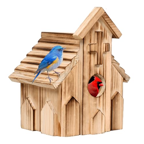 NATUREYLWL Handgefertigte Vogelhäuser aus Holz - Kreuz-Design Vogelhäuser für Draußen - Hängendes Vogelhaus für Bluebirds, Spatzen und Finken - Vogelhaus für Outdoor Garten Dekoration NATUREYLWL Handgefertigte Vogelhäuser aus Holz - Kreuz-Design Vogelhäuser für Draußen - Hängendes Vogelhaus für Bluebirds, Spatzen und Finken - Vogelhaus für Outdoor Garten Dekoration von NATUREYLWL