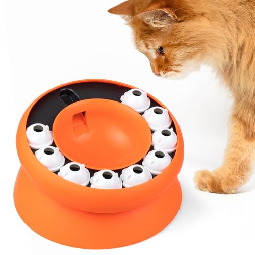 NATURUMA Katzen-Futter-Karusell | Interaktives Katzenspielzeug für Intelligenz und Gesundheit | Spülmaschinen geeignet, Fördert langsames Essen & Gewichtsreduktion von NATURUMA