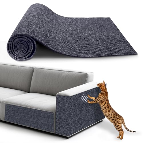 NATUYA Kratzmatte Selbstklebend,Kratzbretter Katze,kratzmatte Katze Wand,Katzen kratzbrett,katzenwand Aktivitätskratzbäume (Dunkelgrau, 40 * 100CM) von NATUYA