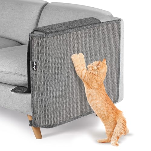NATUYA Kratzschutz Sofa Katze Möbelschoner von Katzen - Katzenmöbel Schutz,Kann entfernt Werden, ohne das Sofa zu beschädigen (Ganz grau, Links) von NATUYA