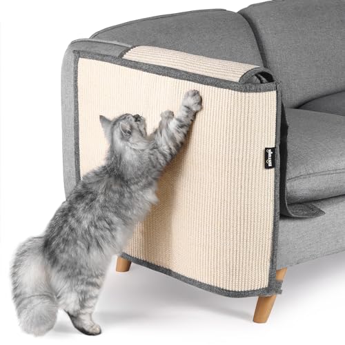 NATUYA Kratzschutz Sofa Katze Möbelschoner von Katzen - Katzenmöbel Schutz Katze Kratzschutz Kissen dehnbar Anti-Kratzer Sofa Kissen (Dunkelgrau - Sisal-Armlehne, rechts) von NATUYA