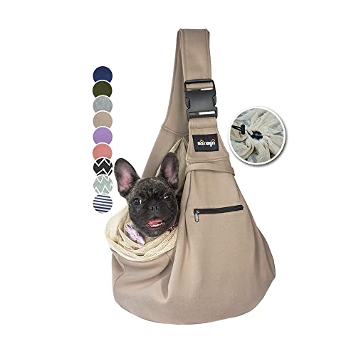 Hundetragetasche Tragetasche für Hunde NATUYA Träger mit Netztasche für Carrier Dogs Katzen-Hände Freie Pet Bag-Schnalle Netz Tasche Haustier Tasche (Khaki) von NATUYA