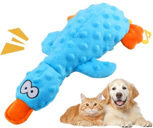 NAUXIU 2025 Beruhigende Ente Hundespielzeug, Quack-Quack-Ente, Hundespielzeug, niedlich, gefüllt, weiche Ente, Hundespielzeug mit weichem Quietscher, interaktives Hundespielzeug für aggressive Kauer von NAUXIU