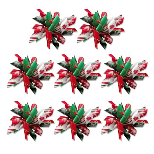 NAUZE 8 x Weihnachts-Haarschleifen für Haustiere, schöne schöne Haarschleifen mit Gummibändern, niedliches Haustierzubehör für Partys, Welpenpflege NAUZE 8 x Weihnachts-Haarschleifen für Haustiere, schöne schöne Haarschleifen mit Gummibändern, niedliches Haustierzubehör für Partys, Welpenpflege von NAUZE