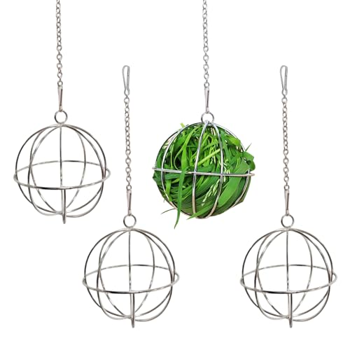 NAUZE Hay Feeder Ball Bunny Heu Feeders Stainless Steel Hanging Sphere Rabbit Feeder for Guinea Hamster Rabbit Small Animal Pet Supplies (4) von NAUZE