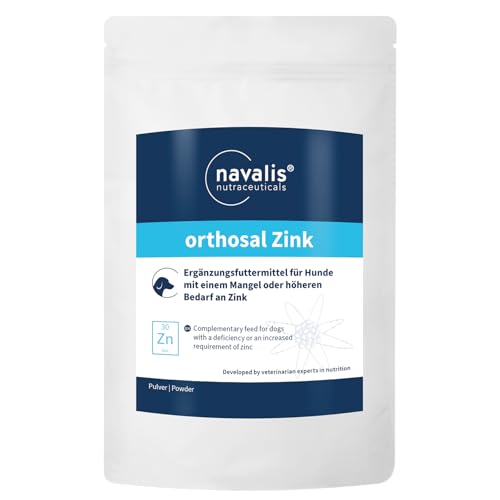 Navalis orthosal Zink Dog | 150 g | Ergänzungsfuttermittel für Hunde | Zur Unterstützung bei Zinkmangel, Hautreizungen und Wundheilung | Organisches Mikronährstoffprodukt von NAVALIS Nutraceuticals
