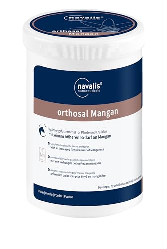Navalis Orthosal Mangan | 1 kg | Ergänzungsfuttermittel für Pferde | Während der Trächtigkeit & bei Stoffwechselstörungen empfohlen | Zur Unterstützung bei Manganmangel von Navalis