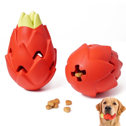 NAXING Quietschendes Hundekauspielzeug für aggressive Kauer, langlebiges Gummi-Drachenfrucht-Kauspielzeug, Zahnreinigungsspielzeug für große mittelgroße kleine Hunde, Haustier-Angstlinderung von NAXING