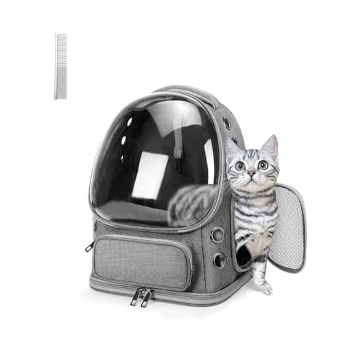 Katzentrage mit Fellpflege, atmungsaktive Katzenblasen-Tragetasche für Katzen oder kleine Hunde bis zu 9 kg, zusammenklappbar, von Fluggesellschaften zugelassen, transparenter Reiserucksack für Katzen Katzentrage mit Fellpflege, atmungsaktive Katzenblasen-Tragetasche für Katzen oder kleine Hunde bis zu 9 kg, zusammenklappbar, von Fluggesellschaften zugelassen, transparenter Reiserucksack für Katzen von NAXYOO