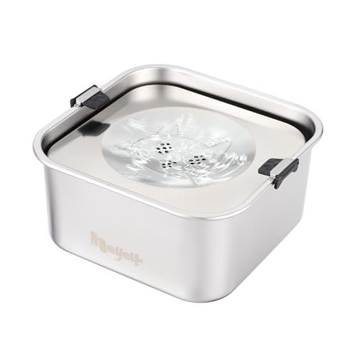 Nayelf 3L Wassernapf Hund ohne Sabbern, Trinknapf Hund Anti Schlabber aus 304 Edelstahl mit Rutschfestem Boden, Anti Schlabber Wassernapf Spülmaschinenfest (3L) von NAYELF