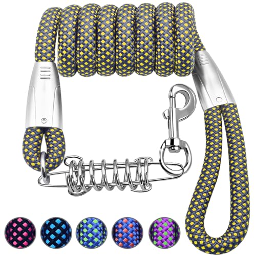 NAZOU 1,27 cm Hundeleine für mittelgroße und große Hunde, 1,22 m, 1,8 m, 3 m, 4,5 m, robuste Hundeleine, zweifarbig, für Hundetraining, lange Leine für Hunde im Freien bis zu 61 kg von NAZOU