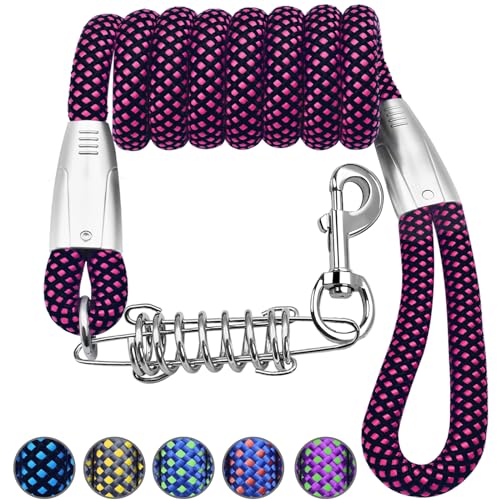 NAZOU 1/3 Zoll Hundeleine für kleine mittelgroße Hunde, 1,2 m, 1,8 m, 3 m, 4,5 m, robuste Hundeleine, zweifarbig, für Hundetraining, lange Leine für Hunde im Freien bis zu 40,8 kg von NAZOU