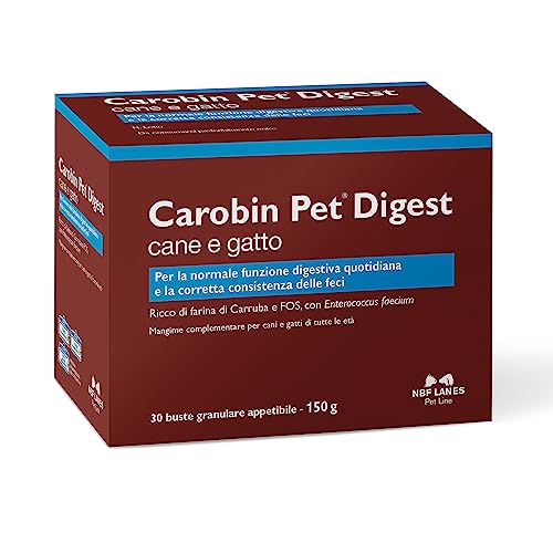 NBF Lanes | Carobin Pet Digest Hund und Katze, 30 Beutel à 5 g, Granulat für die normale tägliche Verdauungsfunktion und die richtige Konsistenz von Kot von NBF Lanes