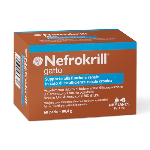 NBF Lanes | Nefrokrill Katze, 60 Softgel-Perlen, Unterstützung der Nierenfunktion bei chronischer Niereninsuffizienz, für erwachsene und ältere Katzen NBF Lanes | Nefrokrill Katze, 60 Softgel-Perlen, Unterstützung der Nierenfunktion bei chronischer Niereninsuffizienz, für erwachsene und ältere Katzen von NBF Lanes