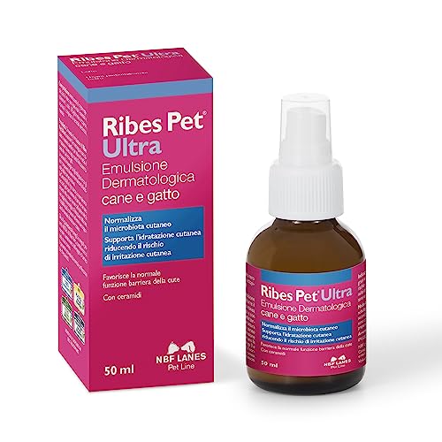 NBF Lanes | Ribes Pet Ultra Dermatologische Emulsion mit Flüssigkristallen für Hund und Katze 50 ml, normalisiert die Mikrobiota der Haut, fördert die Normale Barrierefunktion der Haut, mit Ceramiden von NBF Lanes