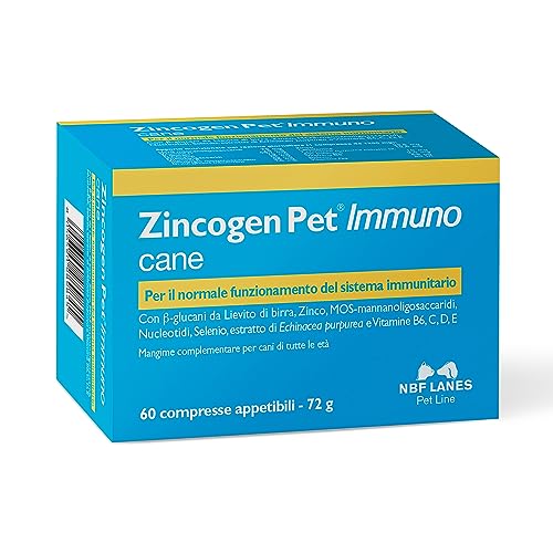 NBF Lanes | Zincogen Pet Immuno Hund, 60 Tabletten für die normale Funktion des Immunsystems des Hundes von NBF Lanes