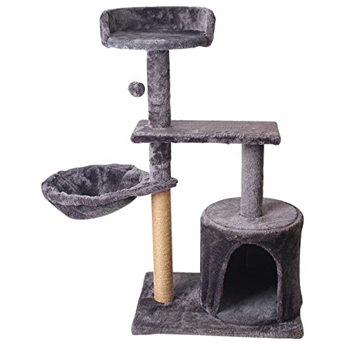 Kratzbaum 88cm Groß Hoch Mehrstöckiger Katzenbaum, Mit Sisal-Seil Plüsch Kratzbaum, Mit Hängematte & Spielbällen, Für Indoor-Katzen/kätzchen Kratzbaum 88cm Groß Hoch Mehrstöckiger Katzenbaum, Mit Sisal-Seil Plüsch Kratzbaum, Mit Hängematte & Spielbällen, Für Indoor-Katzen/kätzchen von NBVNBV