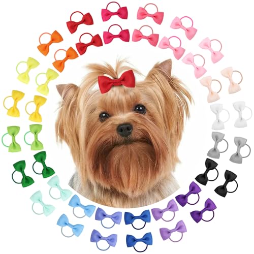NCMAMA Haarschleifen für Welpen, Hunde, mit Gummibändern, Haar-Accessoires, Schleife, Haustierpflege, niedlich, klein, 40 Stück NCMAMA Haarschleifen für Welpen, Hunde, mit Gummibändern, Haar-Accessoires, Schleife, Haustierpflege, niedlich, klein, 40 Stück von NCMAMA