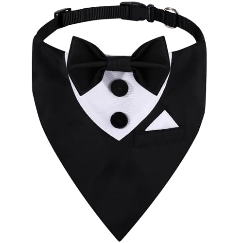 NCMAMA Hunde-Smoking-Anzug, Bandana-Halsband mit Fliege, verstellbar, formelles Hundekostüm, Outfit, Halloween, wasserdichtes Halsband mit Fliege für kleine, mittelgroße und große Haustiere auf NCMAMA Hunde-Smoking-Anzug, Bandana-Halsband mit Fliege, verstellbar, formelles Hundekostüm, Outfit, Halloween, wasserdichtes Halsband mit Fliege für kleine, mittelgroße und große Haustiere auf von NCMAMA