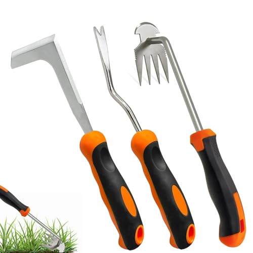 Unkrautstecher mit Stiel, 3er Set Edelstahl Gartenarbeit Hand Unkrautstecher mit Kunststoffgriff Unkraut Entferner Gerät Unkrautzieher mit Gezackter Kante für Jäten Umpflanzen Entwurzeln Unkrautstecher mit Stiel, 3er Set Edelstahl Gartenarbeit Hand Unkrautstecher mit Kunststoffgriff Unkraut Entferner Gerät Unkrautzieher mit Gezackter Kante für Jäten Umpflanzen Entwurzeln von NCOALE