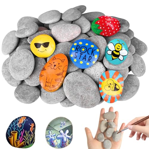 40 Stück Steine zum Bemalen Flach, 3-5 cm Kieselsteine zum Bemalen Natur Strand Kiesel Glatte Flache Steine für Bastelarbeiten Schule Malerei Blumentöpfen Dekoration 40 Stück Steine zum Bemalen Flach, 3-5 cm Kieselsteine zum Bemalen Natur Strand Kiesel Glatte Flache Steine für Bastelarbeiten Schule Malerei Blumentöpfen Dekoration von NCOALE