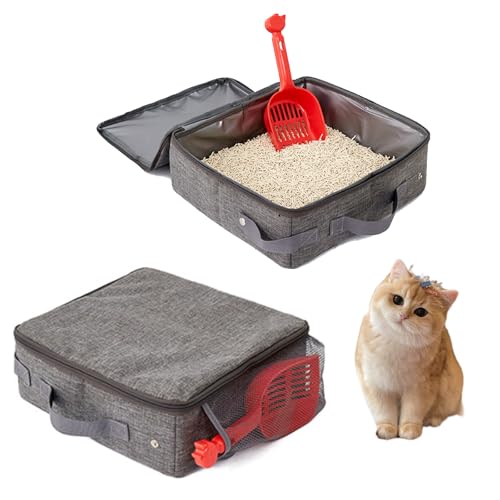Katzentoilette - Faltbare Katzentoilette Katzentoilette mit Deckel und Schaufel, tragbare Katzentoilette für mittelgroße Katzen und Kätzchen, kein Auslaufen, leichte Katzentoilette für Autoreise, Katzentoilette - Faltbare Katzentoilette Katzentoilette mit Deckel und Schaufel, tragbare Katzentoilette für mittelgroße Katzen und Kätzchen, kein Auslaufen, leichte Katzentoilette für Autoreise, von NCONCO
