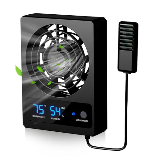 Lüftungsventilator für Reptiliengehege, Reptiliengehege, Luftentfeuchter mit LED-Anzeige, intelligenter Kühlventilator für Reptilien-Terrarium, Vivarium, Verbesserung der Luftzirkulation, für Lüftungsventilator für Reptiliengehege, Reptiliengehege, Luftentfeuchter mit LED-Anzeige, intelligenter Kühlventilator für Reptilien-Terrarium, Vivarium, Verbesserung der Luftzirkulation, für von NCONCO