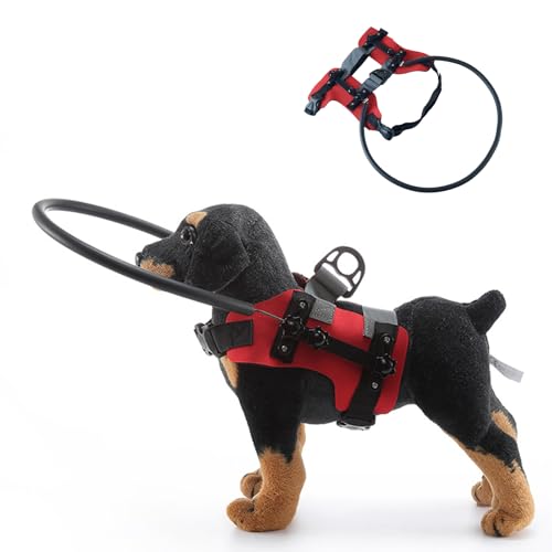 NCONCO Blinde Hundegebäude,Blinde Haustier Anti-Kollisionsring Verstellbarer Hundegebäude,Hilfe Haustier Leichtgewicht reflektierender Anti-Kollisionskragen Harness Ringe Führer Sicherheitszubehör von NCONCO