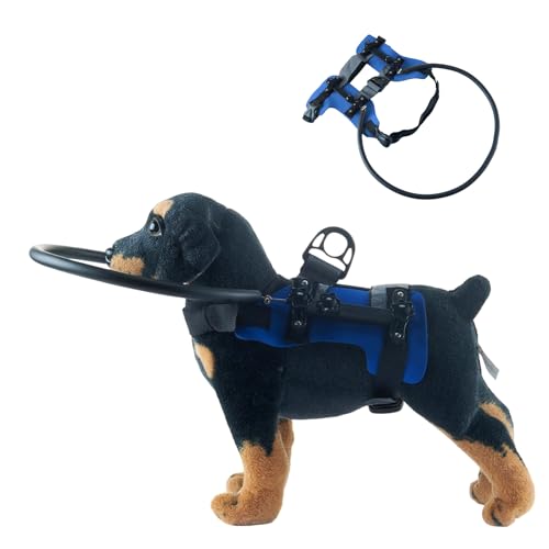 NCONCO Blinde Hundegebäude,Blinde Haustier Anti-Kollisionsring Verstellbarer Hundegebäude,Hilfe Haustier Leichtgewicht reflektierender Anti-Kollisionskragen Harness Ringe Führer Sicherheitszubehör von NCONCO