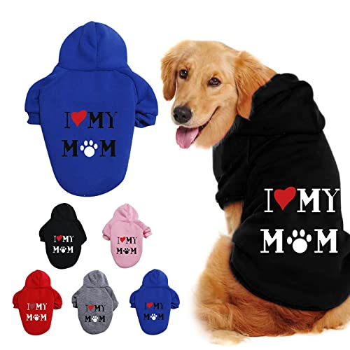 Hundepullover Hunde Kapuzenpulli Hundemantel Pet Bekleidung Hoodie Shirt Wärmer Pullover Baumwoll Jackett Mantel Kleiner Hund Mittlerer Hund Große Hunde Hundejacke Haustierbekleidung (Black, 2XL) von NCQiFei