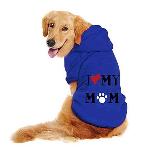 Hundepullover Hunde Kapuzenpulli Hundemantel Pet Bekleidung Hoodie Shirt Wärmer Pullover Baumwoll Jackett Mantel Kleiner Hund Mittlerer Hund Große Hunde Hundejacke Haustierbekleidung (Blue, 3XL) von NCQiFei