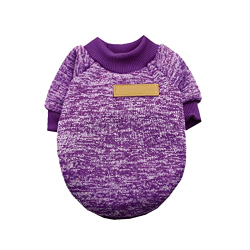 NCQiFei Haustier Hunde Pullover,Warme Hundepullover,Haustierkleidung Katze,Sweater Hunde,Hund Kleidung,Hundepullover Winter,Hundepullover für Kleine und mittelgroße Hunde (Lila, M) von NCQiFei