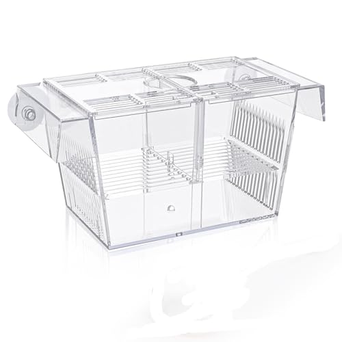 NCTNCX Aufzuchtbecken Aquarium, 21.5 x 9.6 x 9cm Ablaichkasten Aquarium, perfekte Trennwand für aggressiv verletzte, Schwangere Fische, kleine Fische, Garnelen, Clownfische (Extra breit) von NCTNCX