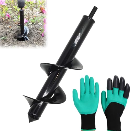 NCTNCX Pflanzbohrer, Erdbohrer für bohrmaschine, 8 x 30 cm Gartenbohrer erdbohrer, Pflanzbohrer für Akkuschrauber, für Grabungswerkzeug zum Pflanzen und Bohren (1) von NCTNCX