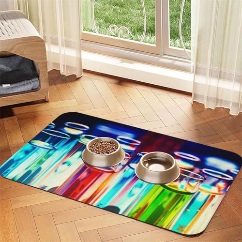 Chemie-Reagenzglas-Druck, Haustier-Futtermatte für Hunde und Katzen, saugfähig, wasserdicht, rutschfest, Haustiernapf, Tischset, schnell trocknend, Bodenschutz, Ledertischdecke Chemie-Reagenzglas-Druck, Haustier-Futtermatte für Hunde und Katzen, saugfähig, wasserdicht, rutschfest, Haustiernapf, Tischset, schnell trocknend, Bodenschutz, Ledertischdecke von NDDCEDEW