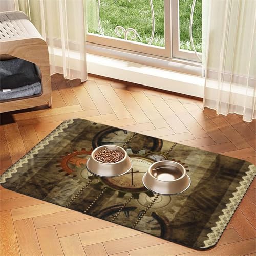 Clocks And Gears Print Pet Feeding Mat For Dogs & Cats Absorbent Waterproof Dog Food Mat Non-Slip Pet Bowl Placemat Quick Dry Floor Protector Leather Tablecloth Clocks And Gears Print Pet Feeding Mat For Dogs & Cats Absorbent Waterproof Dog Food Mat Non-Slip Pet Bowl Placemat Quick Dry Floor Protector Leather Tablecloth von NDDCEDEW