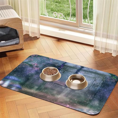Fantasy Spring Flowers Swing Print Pet Feeding Mat For Dogs & Cats Absorbent Waterproof Dog Food Mat Non-Slip Pet Bowl Placemat Quick Dry Floor Protector Leather Tablecloth Fantasy Spring Flowers Swing Print Pet Feeding Mat For Dogs & Cats Absorbent Waterproof Dog Food Mat Non-Slip Pet Bowl Placemat Quick Dry Floor Protector Leather Tablecloth von NDDCEDEW