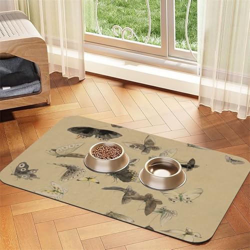 Futtermatte für Hunde und Katzen, saugfähig, wasserdicht, rutschfest, schnell trocknend, Bodenschutz, Ledertischdecke von NDDCEDEW