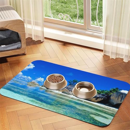 Futtermatte für Hunde und Katzen, saugfähig, wasserdicht, rutschfest, schnell trocknend, Bodenschutz, Ledertischdecke von NDDCEDEW
