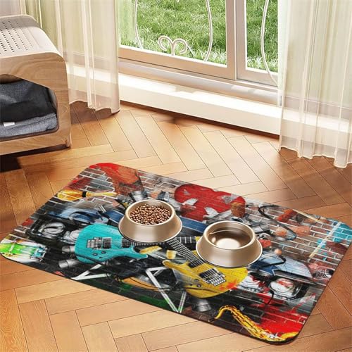 Futtermatte für Hunde und Katzen, saugfähig, wasserdicht, rutschfest, schnell trocknend, Bodenschutz, Ledertischdecke von NDDCEDEW