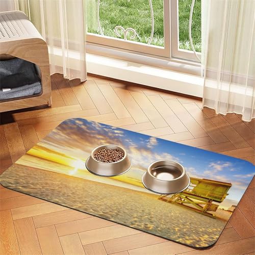 Golden Sunset Beach Print Pet Feeding Mat For Dogs & Cats Absorbent Waterproof Dog Food Mat Non-Slip Pet Bowl Placemat Quick Dry Floor Protector Leather Tablecloth Golden Sunset Beach Print Pet Feeding Mat For Dogs & Cats Absorbent Waterproof Dog Food Mat Non-Slip Pet Bowl Placemat Quick Dry Floor Protector Leather Tablecloth von NDDCEDEW