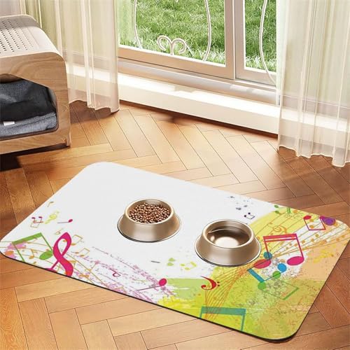 Haustier-Futtermatte für Hunde und Katzen, saugfähig, wasserdicht, rutschfest, schnell trocknend, Bodenschutz, Ledertischdecke von NDDCEDEW