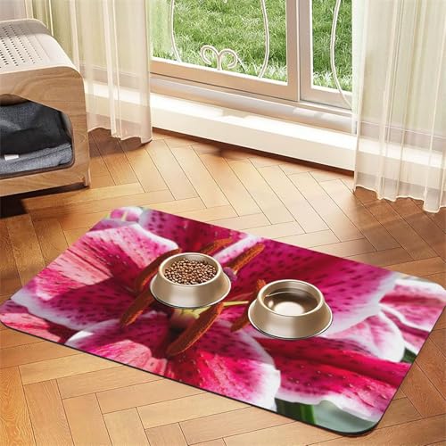Lily Flower Print Pet Feeding Mat For Dogs & Cats Absorbent Waterproof Dog Food Mat Non-Slip Pet Bowl Placemat Quick Dry Floor Protector Leather Tablecloth Lily Flower Print Pet Feeding Mat For Dogs & Cats Absorbent Waterproof Dog Food Mat Non-Slip Pet Bowl Placemat Quick Dry Floor Protector Leather Tablecloth von NDDCEDEW