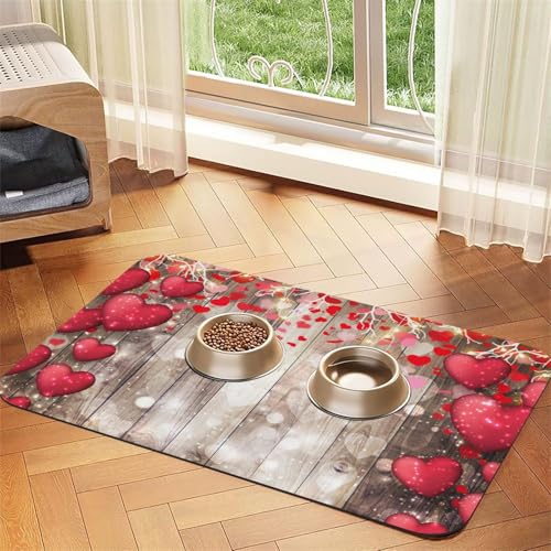 Red Love Heart Print Pet Feeding Mat For Dogs & Cats Absorbent Waterproof Dog Food Mat Non-Slip Pet Bowl Placemat Quick Dry Floor Protector Leather Tablecloth Red Love Heart Print Pet Feeding Mat For Dogs & Cats Absorbent Waterproof Dog Food Mat Non-Slip Pet Bowl Placemat Quick Dry Floor Protector Leather Tablecloth von NDDCEDEW
