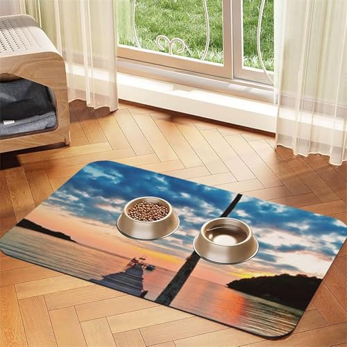 Sea At Sunset Print Pet Feeding Mat For Dogs & Cats Absorbent Waterproof Dog Food Mat Non-Slip Pet Bowl Placemat Quick Dry Floor Protector Leather Tablecloth Sea At Sunset Print Pet Feeding Mat For Dogs & Cats Absorbent Waterproof Dog Food Mat Non-Slip Pet Bowl Placemat Quick Dry Floor Protector Leather Tablecloth von NDDCEDEW