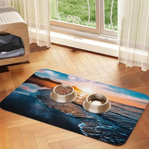 Sea Beach Sunset Print Pet Feeding Mat For Dogs & Cats Absorbent Waterproof Dog Food Mat Non-Slip Pet Bowl Placemat Quick Dry Floor Protector Leather Tablecloth Sea Beach Sunset Print Pet Feeding Mat For Dogs & Cats Absorbent Waterproof Dog Food Mat Non-Slip Pet Bowl Placemat Quick Dry Floor Protector Leather Tablecloth von NDDCEDEW