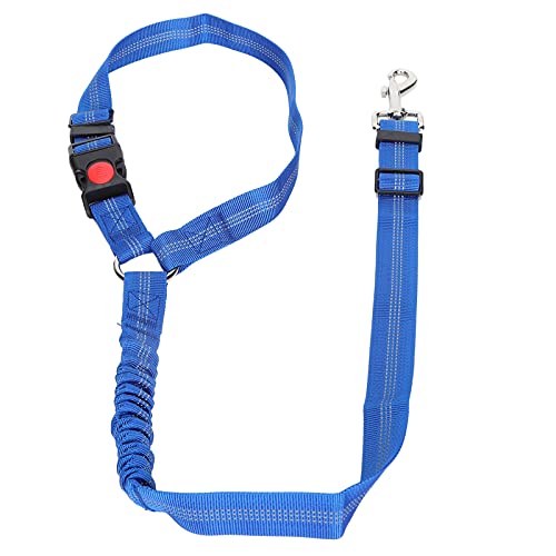 NDNCZDHC Haustier-Sicherheitsgurt Mit Verstellbarer Kopfstütze, Hunde-Sicherheitsgurt aus Nylon, Reflektierend, Für Auto(Blau) von NDNCZDHC
